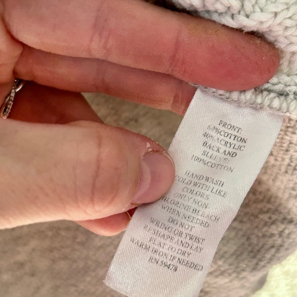 Skyr Hybrid Gray Crewneck Sweatshirt with White Cable Knit Front size S - Picture 9 of 9